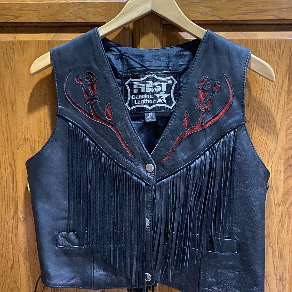 Leather vest sm m